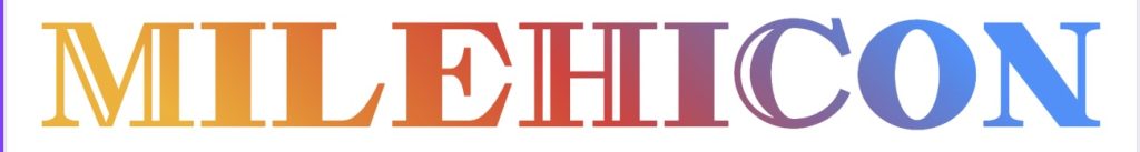 The words "MileHiCon" in stylized text with gradient colors from orange to blue.
