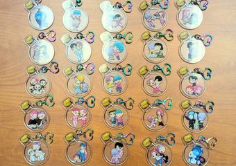 Photo of some keychains sold by Q's Apothecary